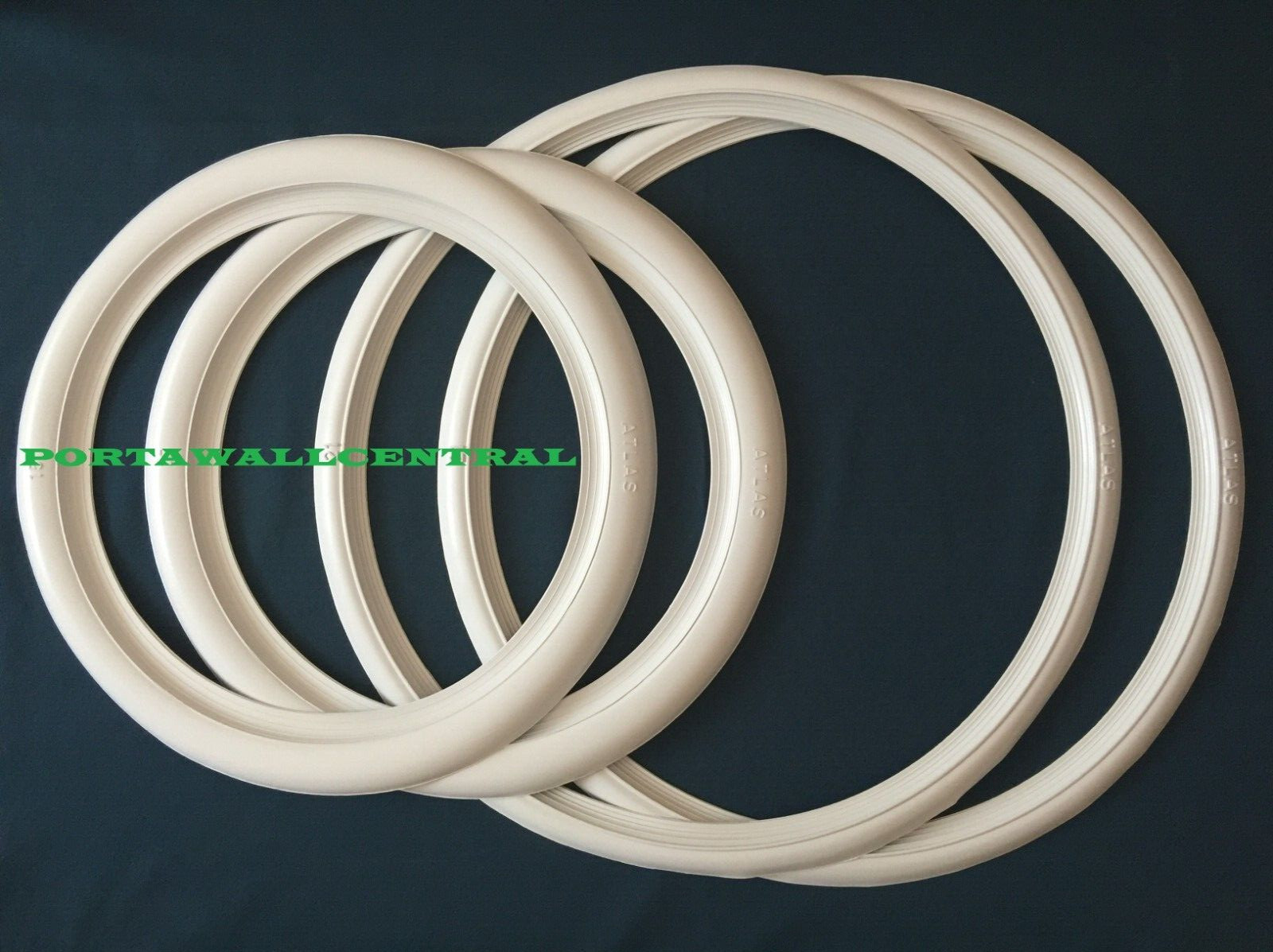 Set of 4 white wall rings 2x 18" inch slim -2x 16" inch large for motorcycle #22