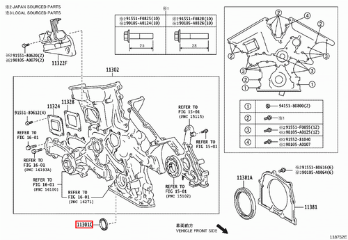 Genuine Lexus IS350 GSE36 GSE31 GSE26 GSE21 3.5 Front Crankshaft Crank Oil Seal - Picture 12 of 20