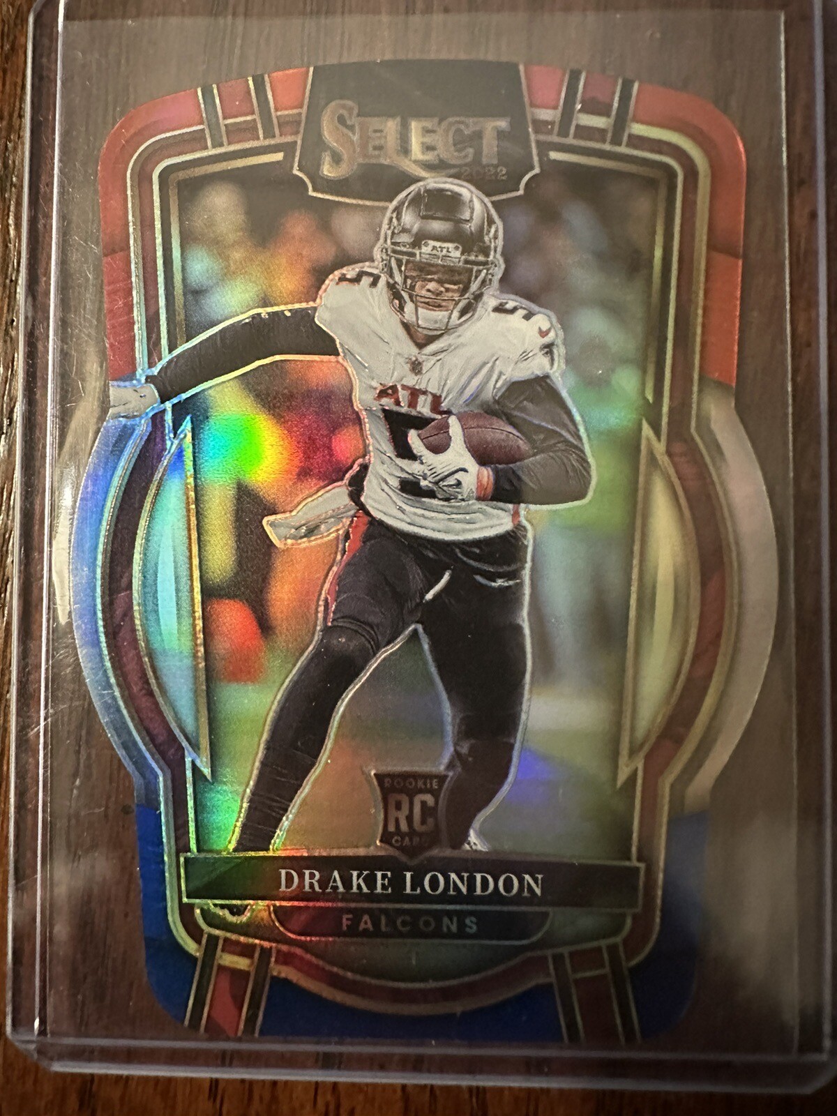 Drake London 2022 Panini Select Club Level Red Blue Rookie Die Cut