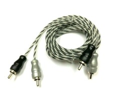 2pc 6 Foot Spiral Twisted Home Marine System RCA Interconnect Cable transparent
