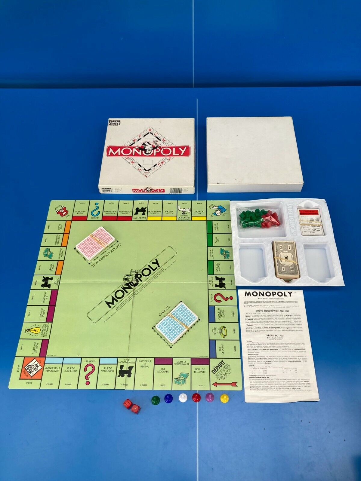 MIRO PARKER Classic Monopoly - Antique 6 Piece Complete Board Games RARE  N16