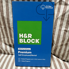 H R Block Tax Software Premium 2024 PC/Mac Boxed Key Card USA like Turbotax
