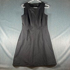 Banana Republic Womens Tank Dress Size 6 Round Neck Back Zip Sleeveless Black