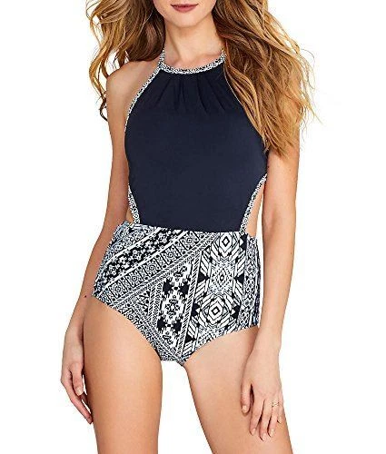 Coco Rave Magen цветной блокированный высокий вырез цельный черный средний 34 B/C чашка новый с Ярлыками - Изображение 4 из 4