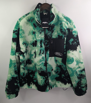 No Fear x H&M Fleece Jacket Womens Medium Green Black Full No Fear x H&M Fleece Jacket Womens Medium Green Black Full