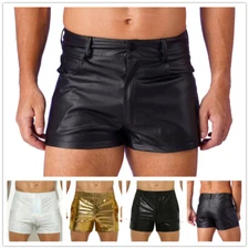 Mens Shiny Metallic Boxers Shorts Nightclub Party Swim Hot Pants Underwear