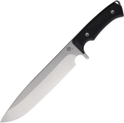 Medford Bonfire Fixed Knife 8'' Tumbled Finish 3V Steel Blade Black G10 Handle