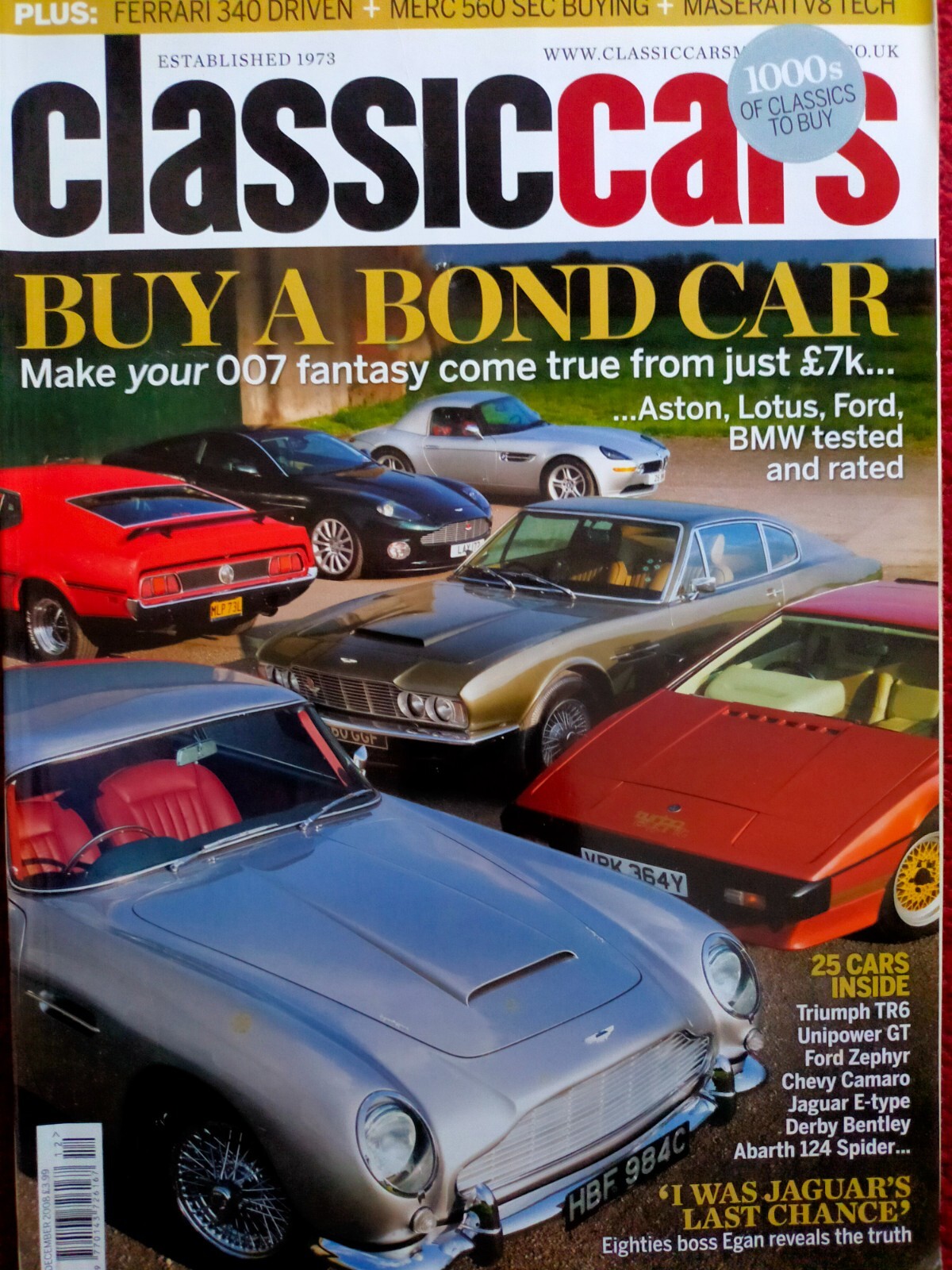 JAMES BOND CARS Classic Cars Magazine DEC 2008 eBay