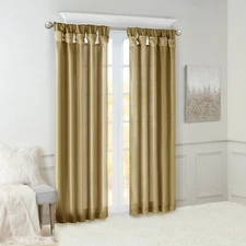 Madison Park Emilia Twist Tab Lined Window Curtain Panel Pack of 1 Window Drape