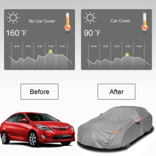 Cubierta de coche 16FT XL polvo sol impermeable protector UV universal para sedán Foto 4 de 4