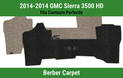 Lloyd Berber Front Row Carpet Mat for 2014 GMC Sierra 3500 HD w/Black GMC 1 Logo