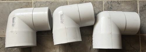 3 Items lot 2" Inch Streets PVC Plumbing Fittings schedule 40 white new