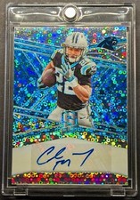 CHRISTIAN MCCAFFREY Auto 2018 Spectra Signatures Neon Blue Disco Prizm SP/35