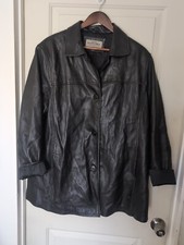 Sonoma Jean Company Women's Black Lambskin Jacket Size Large Button Down Coat