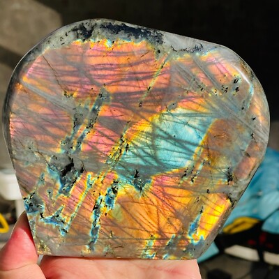 4.07lb Amazing Colorful Natural Purple Labradorite Quartz Crystal Specimen