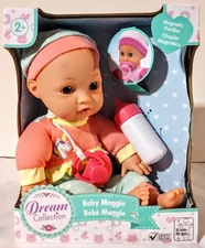Dream Collection 12" Baby Doll Maggie Magnetic Pacifier & Bottle GIGO Toys