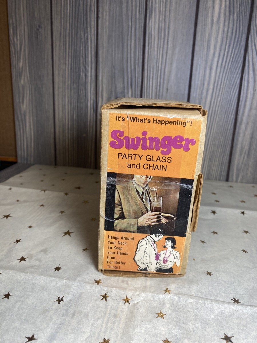 70's Swingers Party Glass-The Chain Drinking Glass Retro Hands Free Gag  Gift | eBay
