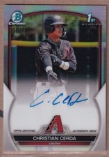 2023 Bowman Chrome Prospect Autographs Refractors #CPACCE Christian Cerda /499