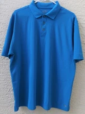 Champion Golf Duo Dri L blue short sleeve golf shirt polyester 