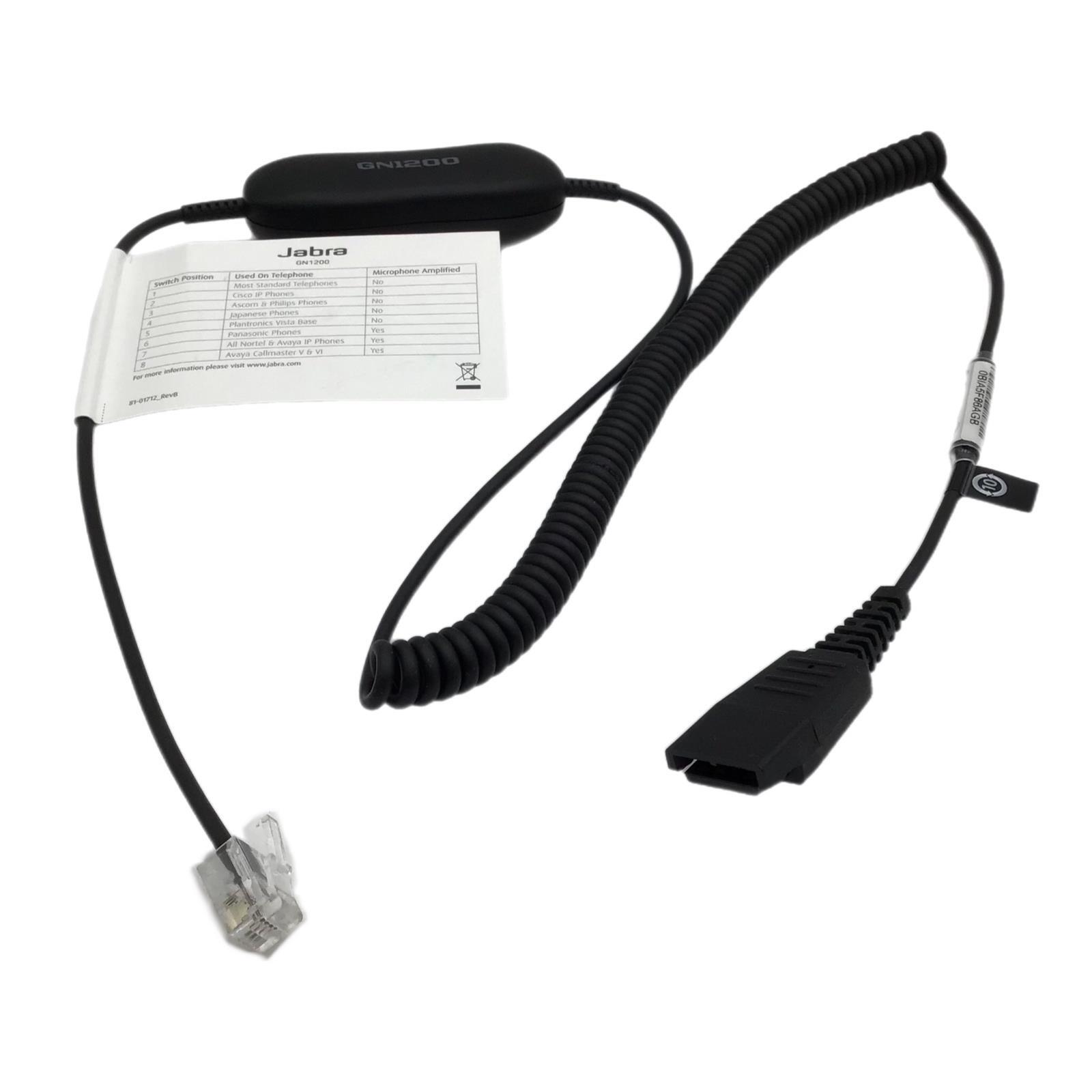 New Jabra GN1200 Headset Smart Cord 8801199 Coiled Cable Mono Direct