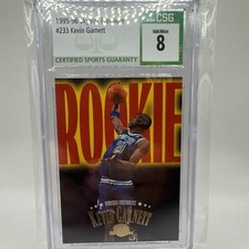 Kevin Garnett 1995-1996 Skybox Premium Rookie Basketball Card #233; CSG Graded 8