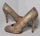 Stuart Weitzman Women's 7.5 M Leather Snakeskin Pattern 4" High Heel Pumps Shoes