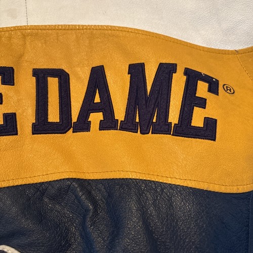 VINTAGE 80's NOTRE DAME FIGHTIN' IRISH EXCELLED LEATHER JACKET LARGE RARE! Below - Picture 11 of 11