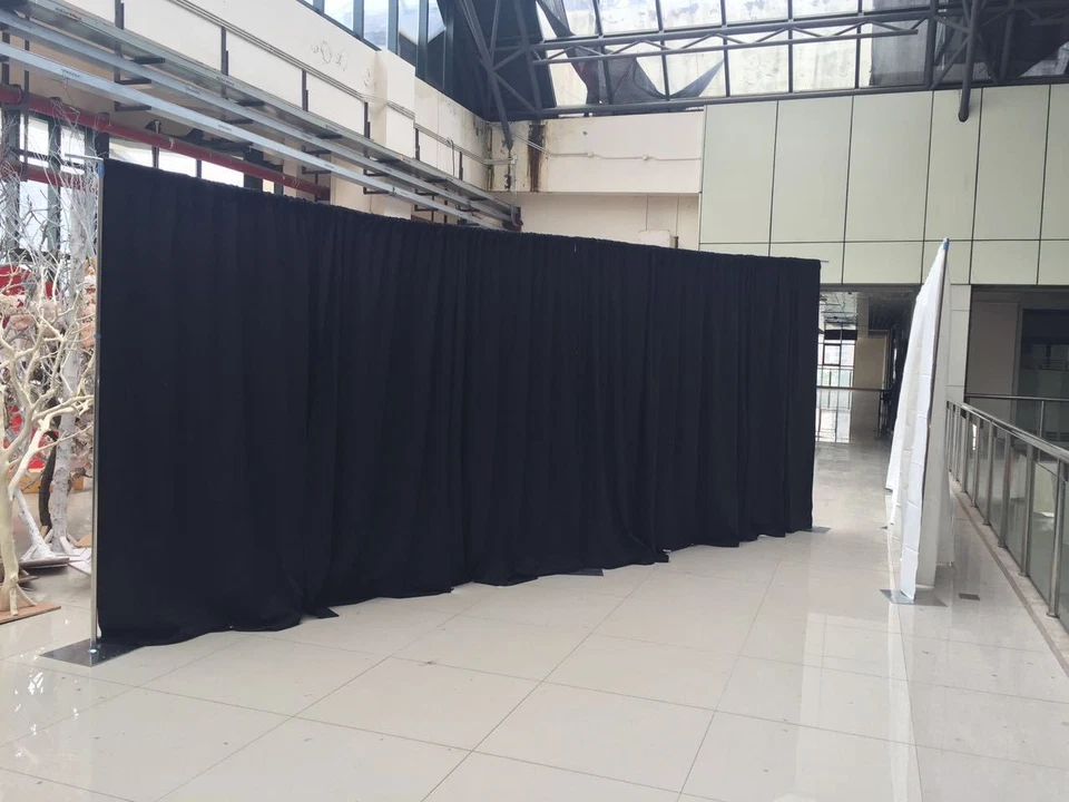 KIT DE TELÓN DE FONDO RÁPIDO AJUSTABLE 10 PIES DE ALTO X 10 PIES-50 PIES DE ANCHO TUBO SIN CORTINA Foto 3 de 4