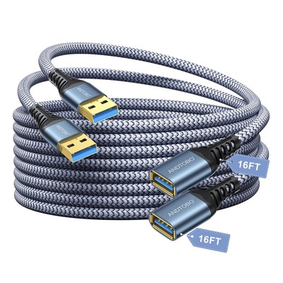 USB 3.0 5m Verlängerungskabel in geflochtener Ausführung für vielseitige Nutzung