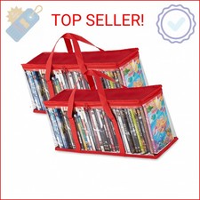 Stock Your Home DVD Storage Bags (Set of 2) Media Organizer Bag for DVDs, CDs, B