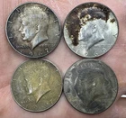Lot of 4-ungraded coins 1967-1969-D Kennedy Half Dollars struck in 40% silver
