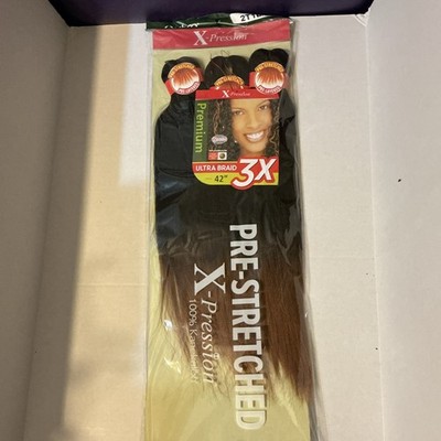 X-Pression Pre-Stretched Synthetic Hair Extension 42in Black Brown