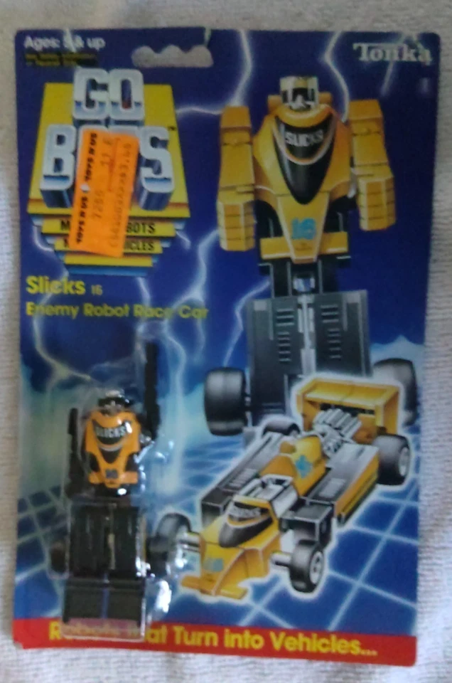1984 Tonka GoBots Slicks 16 Enemy Robot Race Car Vintage Toy Yellow & Black - Image 2 of 3