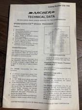 SP0256 TECHNICAL DATA for NARRATOR SPEECH PRO...