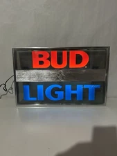 Vintage 1985 Bud Light Beer Lamp by Everbrite – 13”x20" Bar Sign Light Decor Exc