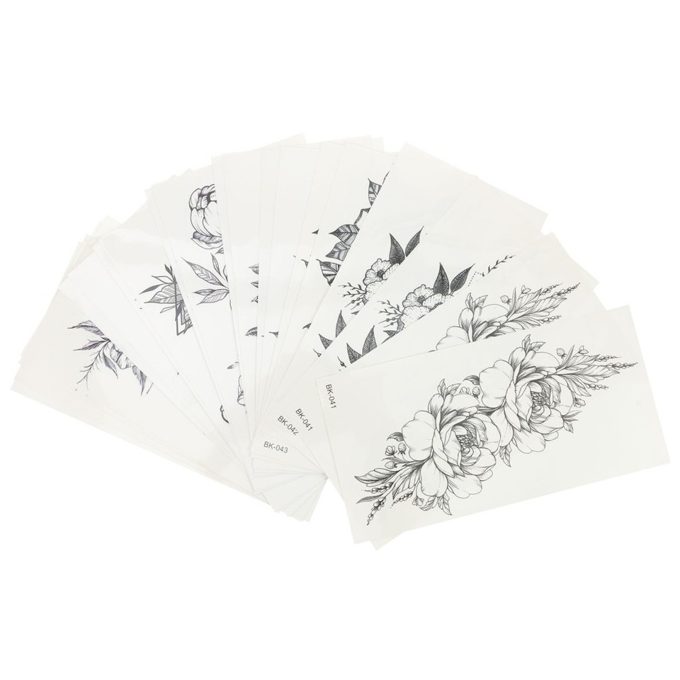 20 Sheets Fake Tattoos Temporary Stickers Flower Design for Women | eBay UK