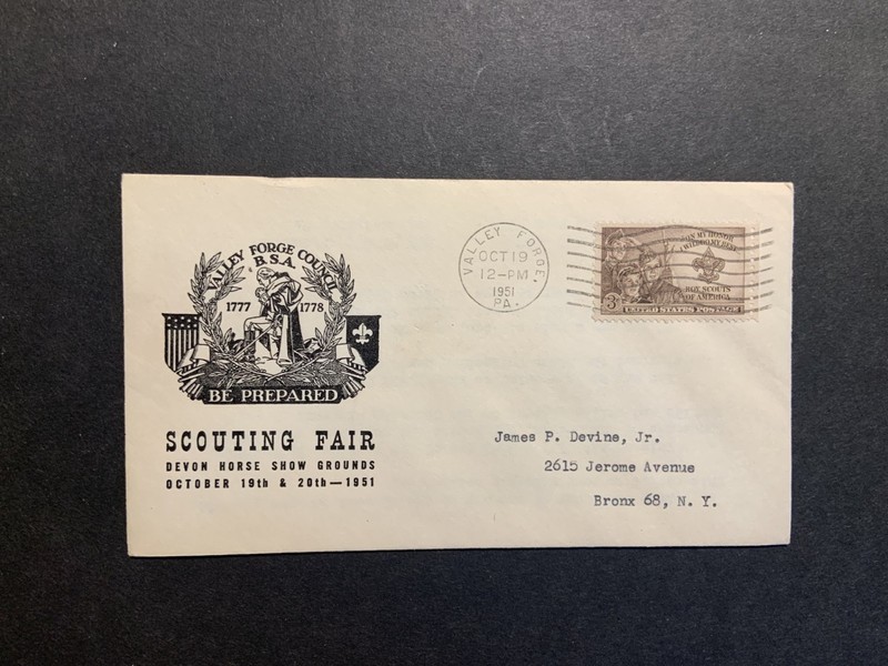 USA 1951 cover Scouting Fair Valley Forge Council Devon Horse Show Grounds
