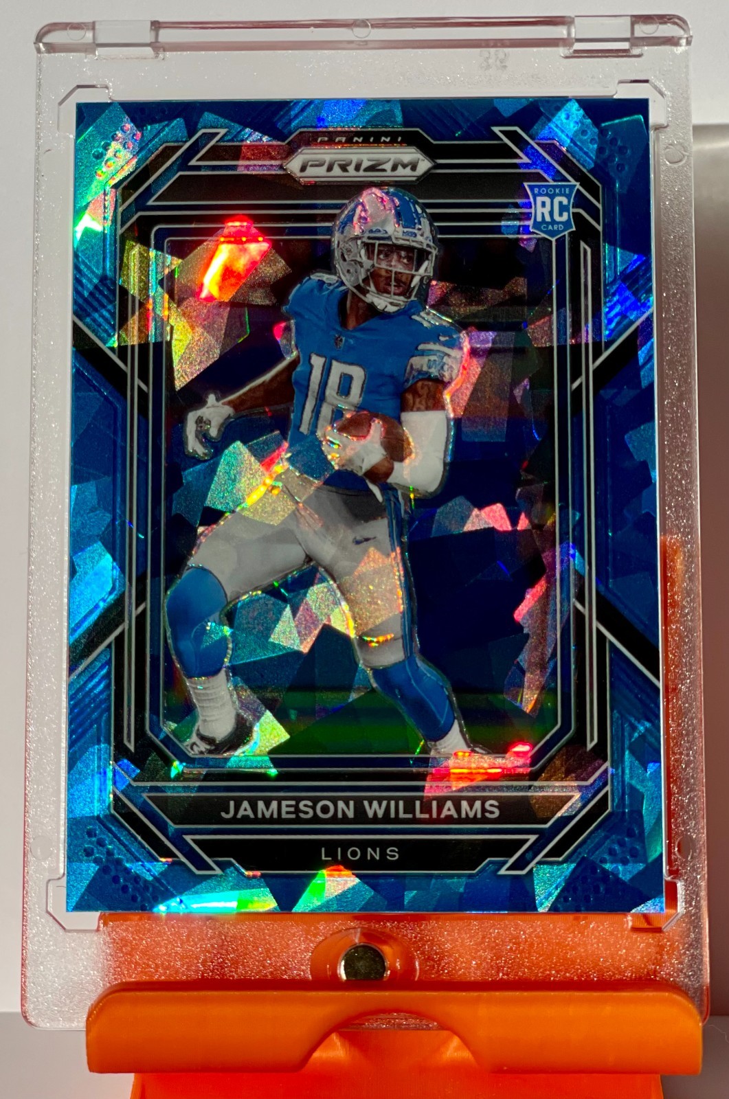 2022 Panini Prizm Jameson Williams RC COLOR MATCH Blue Cracked Ice #311 72/99