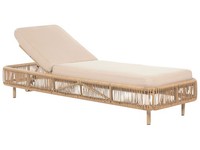 Gartenliege Pe Rattan Aus Aluminium Polsterung Verstellbare RüCkenlehne Beige Os