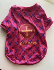 TORY BARK Designer Pink Blue Logo Dog Shirt CLothes Poly  12-18lb