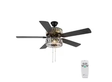 River of Goods Duchess 52 in. Clear Crystal LED Ceiling Fan With Light