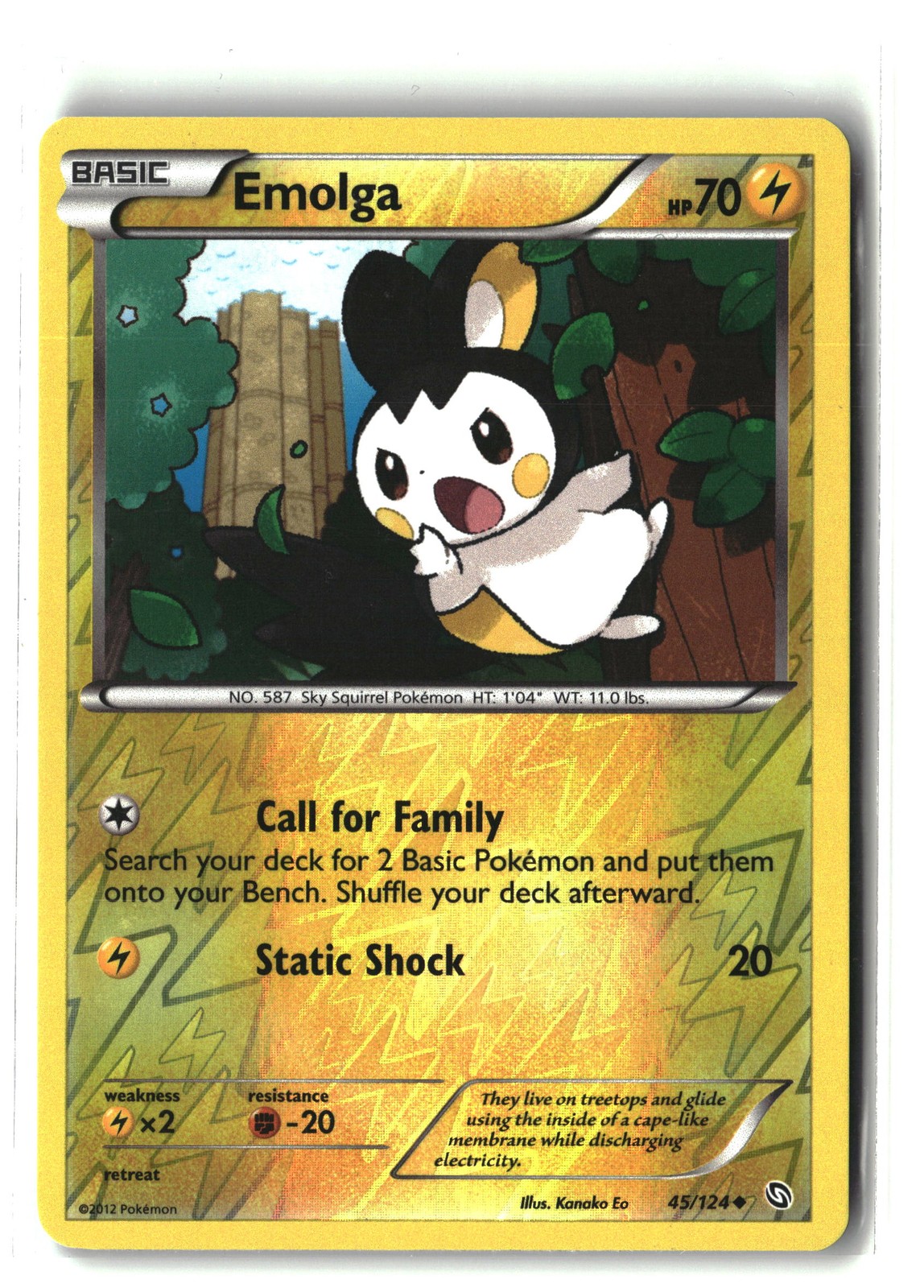 Dragons Exalted #45/124 Emolga Reverse Holo