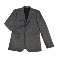 New Express Blazer 38R Extra Slim Glen Check Performance Stretch Sport Coat Gray