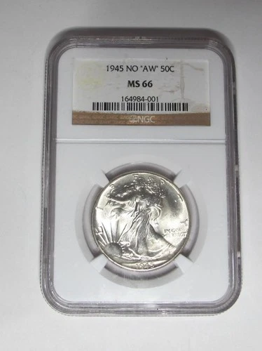 1945 U.S. Half Dollar * Liberty Walking * NGC MS66 No "AW" * No Reserve