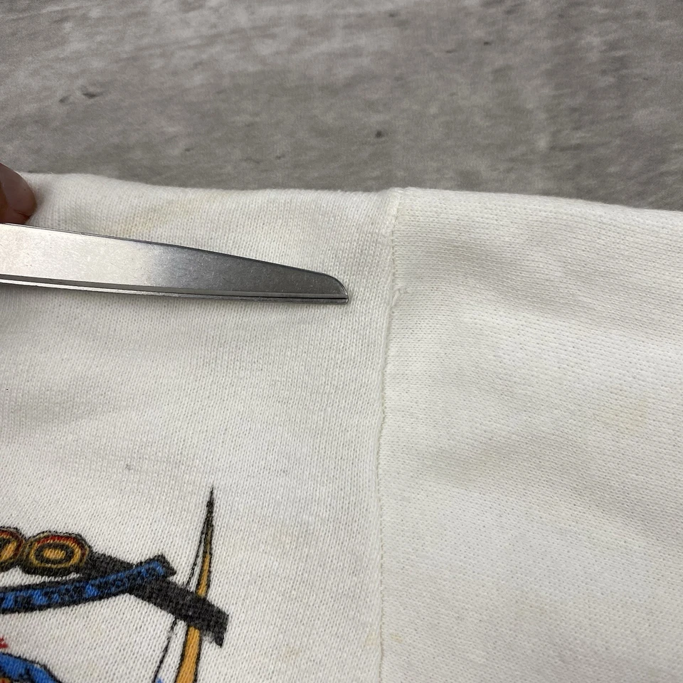 vintage 70s RENO NEVADA QUARTER ZIP SWEATSHIRT KIDS souvenir travel GOLD WEAVE - Image 4 of 4