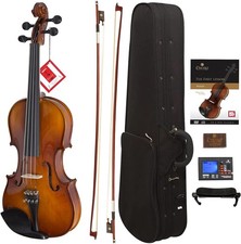 Cecilio Violin For Kids  Adults, Beginners Violins Kit, 3/4 - Natural Varnish-
