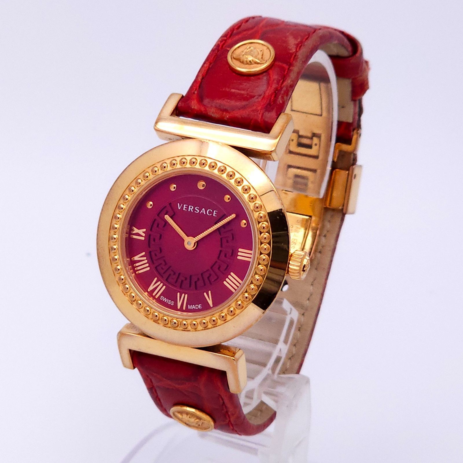 Versace P5Q QZ Quartz Watch Dress Wristwatch Red Face Unisex wrist 18cm thumbnail 2