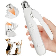 2-in-1 Dog Nail Clipper  Grinder with LED Lights, Quiet USB Rechargeable for Pe