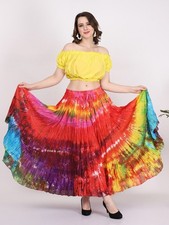 Wevez Cotton 12 Yard Tiered Gypsy Egypt Skirt Belly Dance New 