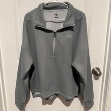 Under Armour Women  s XL Armour Fleece 1/2 Zip Pullover Mod Gray Side Vent
